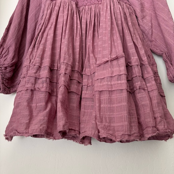 Free People Ari Mini Dress in Dried Current Size XS Boho Feminine Square Neck - Picture 5 of 12